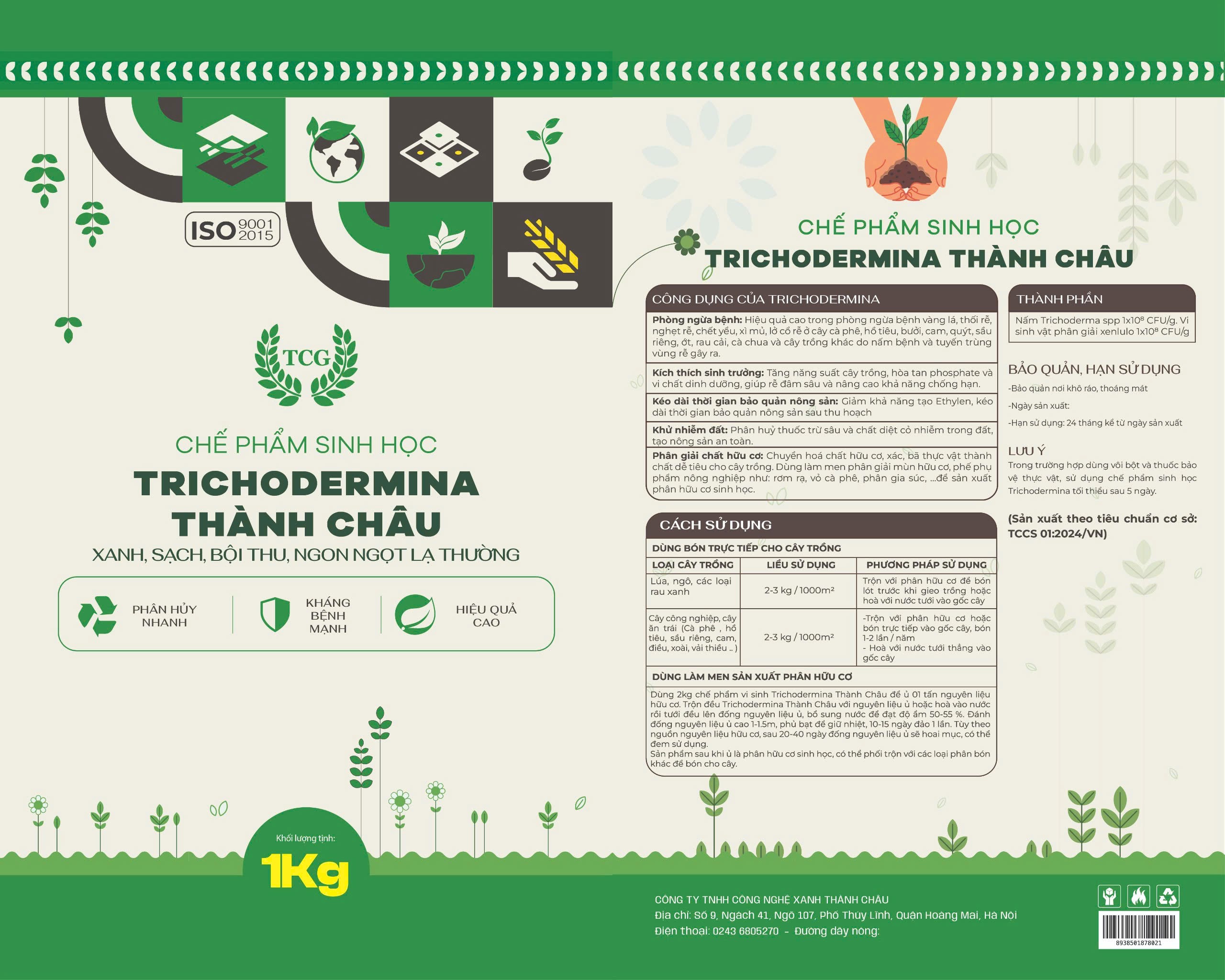 Chế phẩm sinh học Trichodermina Thành Châu
